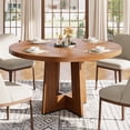 thumbnail image 1 of QinaQin 47-Inch Round Dining Table, Seats 4-6 People - Round Kitchen Dining Table with Sturdy Base, Space-Saving, Suitable for Living Room, Kitchen, and Apartment, 1 of 7