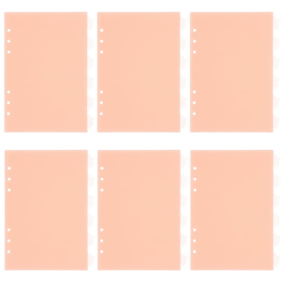 Tabs Binder Dividers for Notebook Organization with 6 Holes A5 Size Made of PP