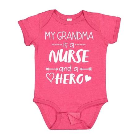 

Inktastic My Grandma is a Nurse and a Hero Gift Baby Boy or Baby Girl Bodysuit