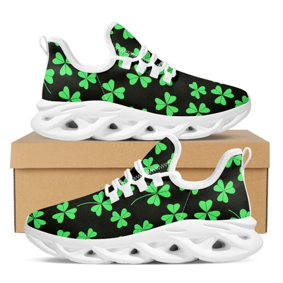 Zapatos de plataforma con diseño de trébol del Día de San Patricio, cómodos, transpirables, vulcanizados, zapatillas casuales de moda para mujer