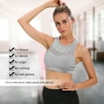 thumbnail image 5 of High Impact Racerback Sports Bra for Women - Grey, Medium | Workout Gym Activewear, 5 of 8