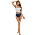 thumbnail image 4 of Unique Bargains Women's Lace Trim Lightweight Panties Mid-Waisted Thongs Briefs XL Blue, 4 of 6