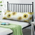 thumbnail image 2 of Boho Sunflower Body Pillow Cover – Soft & Breathable, Hidden Zipper, 20"x54", Vintage Floral Print with Butterflies & Bees – Gift for Side Sleepers, Pregnancy, Farmhouse Decor, 2 of 7