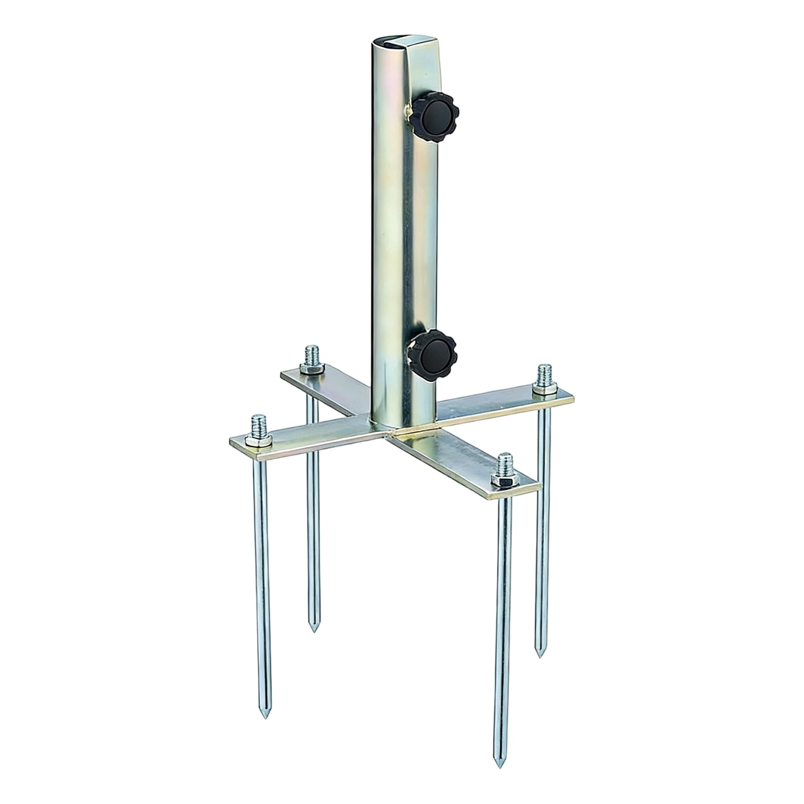 Adjustable Steel Garden Umbrella Stand With 4 Sturdy Spikes For Stability In Sand Grass Dirt Outdoor Use