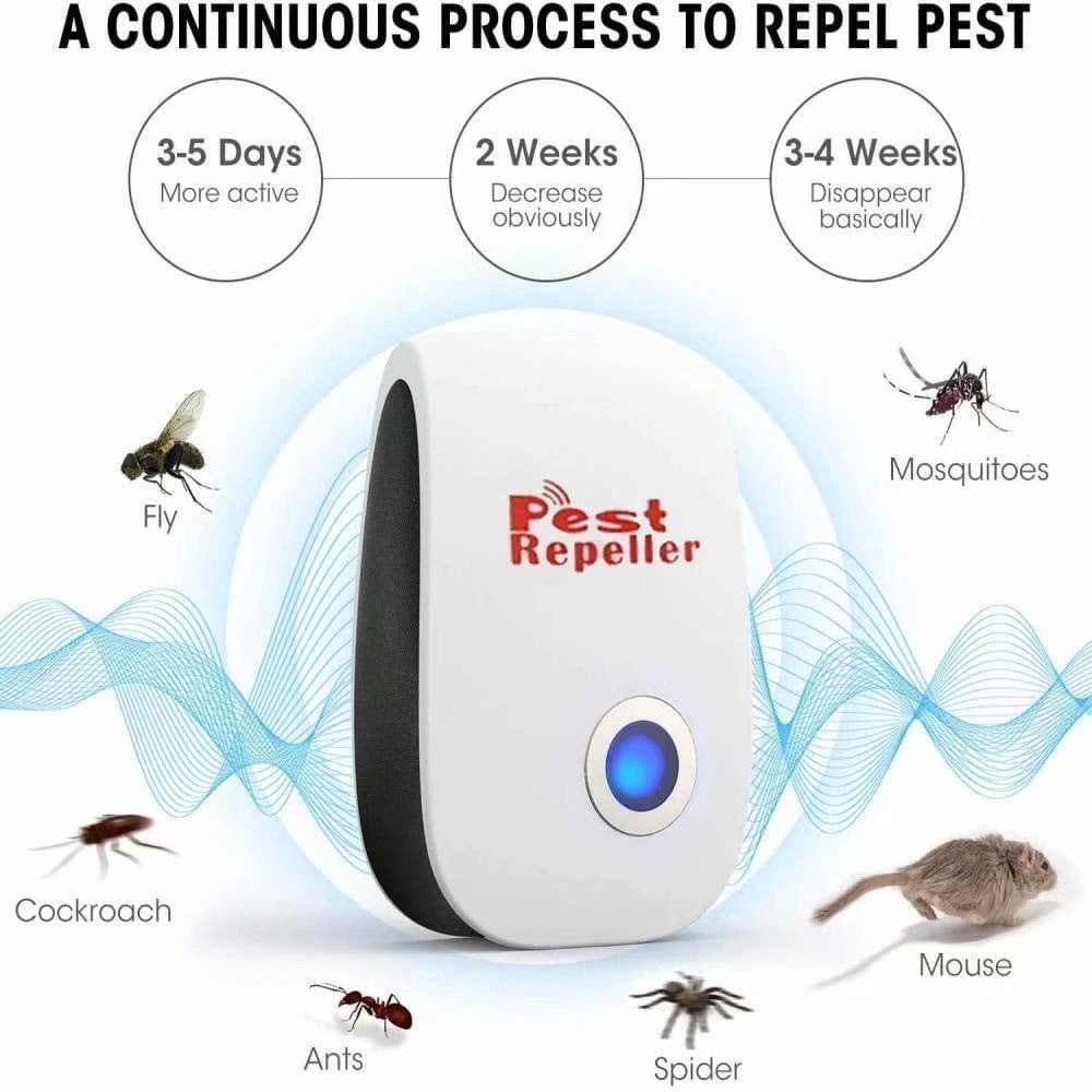 Ultrasonic Pest Repeller 6 Pack, 2021 Newest Upgraded Ultrasonic Pest Repellent Indoor Pest Control Electronic Plug in Insect Repellent for Home, Office, Kitchen, Warehouse, Hotel