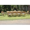thumbnail image 6 of Teak Dining Set: 10 Seater 11 Pc:Large Caranasas 122" Double Extensions Premium Rectangle Dining Table & 10 Montana Stacking Arm/Captain Chairs Outdoor Patio Grade-A Teak Wood WholesaleTeak #WMDSMT14, 6 of 7