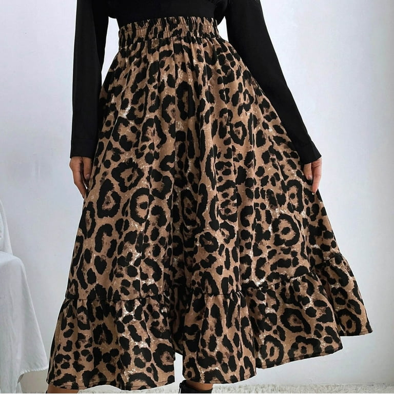 Mid length leopard 2025 skirts vintage