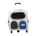 thumbnail image 4 of Mochila transportadora para gatos con carrito y ruedas, material de nailon, de malla lateral ergonómica, plegable, impermeable, manos libres. Azul, 4 of 10