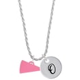thumbnail image 1 of Delight Jewelry Acrylic 3/4" Hot Pink Megaphone Silvertone Script Initial Disc - O - Charm Necklace, 20"+3", 1 of 4
