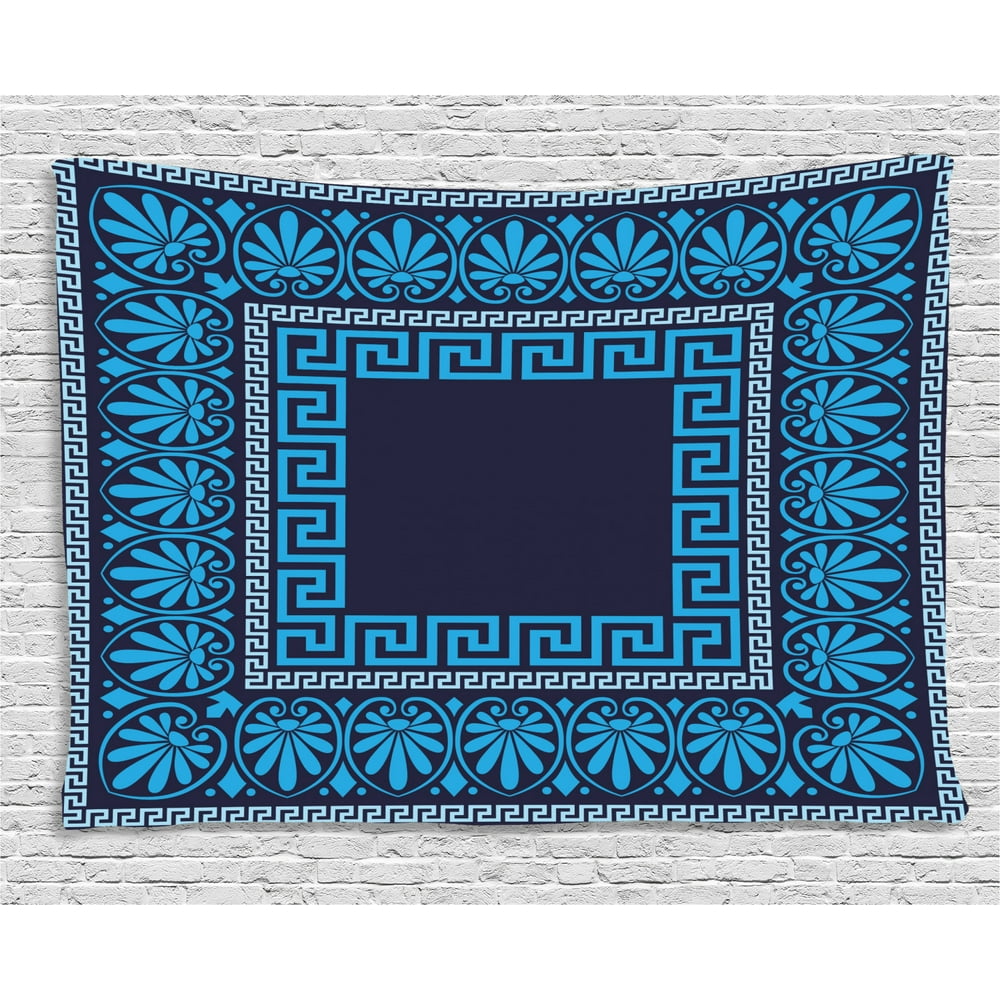 Greek Key Tapestry, Grecian Meandros Pattern with Intricate Lines