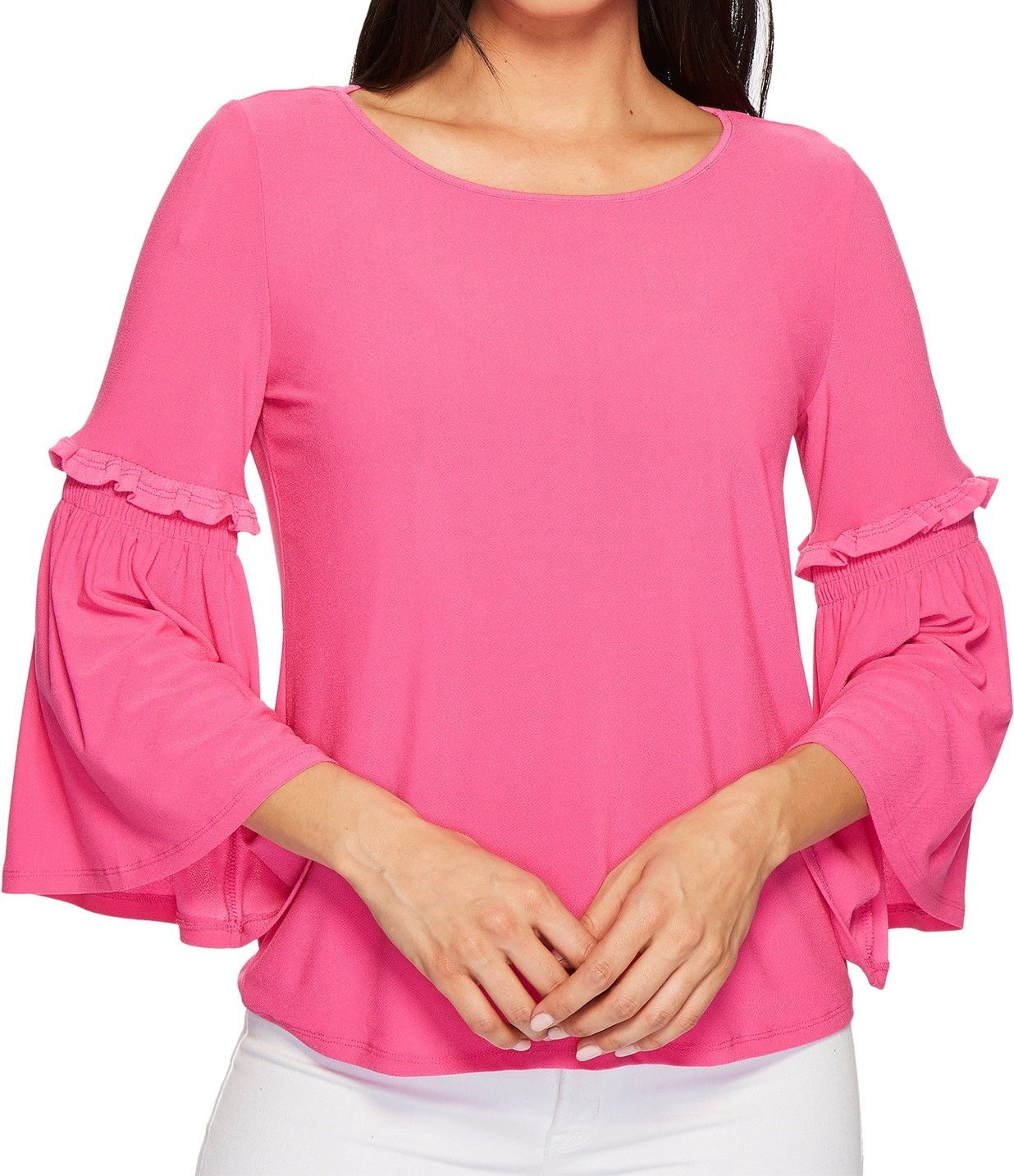 cece bell sleeve ruffle dress