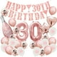 thumbnail image 2 of Globos de decoración de cumpleaños de oro rosa y oro rosa, pancarta de feliz cumpleaños, guirnalda de oropel y confeti para decoración de fiesta de cumpleaños de adultos 30, 2 of 5