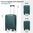 thumbnail image 2 of Hanke 20" Unisex 2 Piece Hardside Spinner Carry On Lightweight Luggage, Blackish Green, 2 of 9