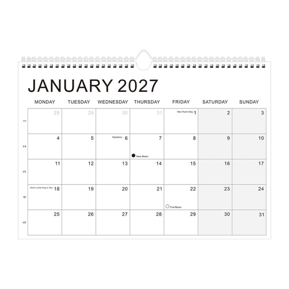Wall Calendar 2027– 2028 (Jan 2027-Jun 2028), 11.81X8.27 inch Wall Hanging Monthly Calendar, 18 Month Spiral Bound Planner, Wall Mount Agenda Calendar, Home Office Hanging Planner for Daily Reminder