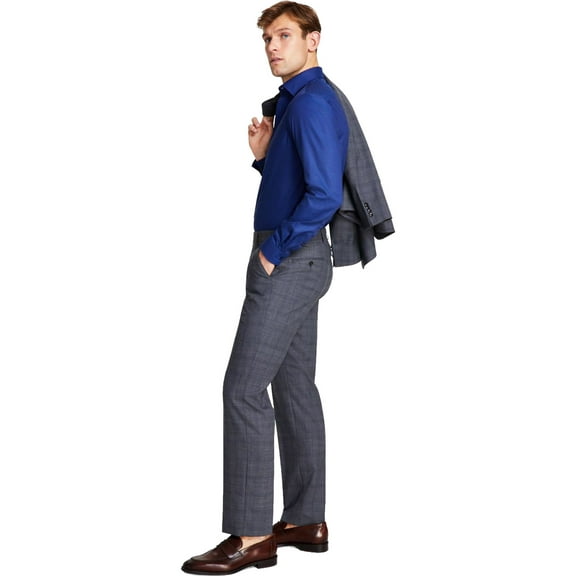 Michael Kors Mens Wool-Blend Dress Pants Slacks, Grey, 32W x 30L