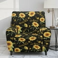 thumbnail image 2 of FOR U DESIGNS Sunflower Music Note Pattern Recliner Chair Covers Breathable Sofa Couch Cover with Armrest, Stretch Recliner Couch Covers Furniture Protector for Pet,Kids, 2 of 8