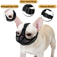 thumbnail image 2 of Short Snout Dog Muzzle, Soft Breathable Mesh Bulldog Muzzle Won’t Cover Eyes, Prevent Biting Licking for Dogs, 2 of 6