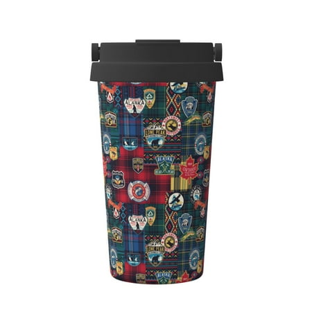 

Goofa Adventure Camping Badge for Insulated Travel Coffee Mug Spill Proof Leak Proof 16 OZCoffee Tumbler Reusable Coffee Cups with Lids Thermos for Hot and Cold Drink