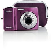 Kodak Easyshare C182 Plum 12MP Digital Camera Bundle with 3x Optical Zoom, 3" LCD Screen, Case