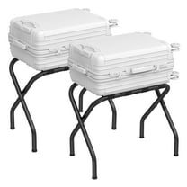 Set of 2 Luggage Rack Folding Suitcase Stand Suitcase Rack Holds up to 110 lb for Bedroom Hotel Black