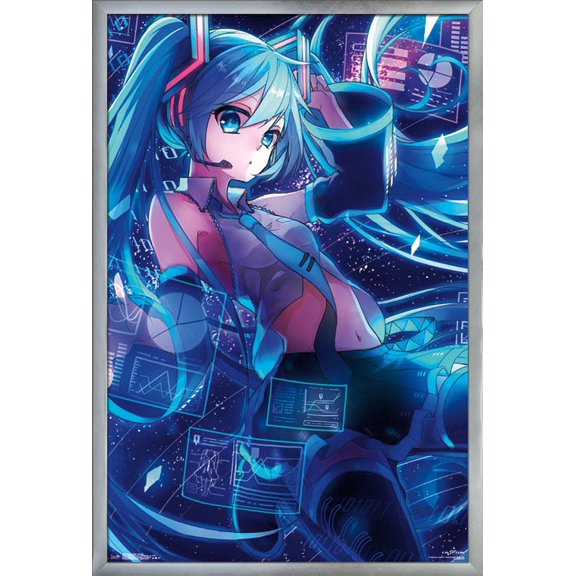 Hatsune Miku - Screens Wall Poster, 22.375" x 34", Framed