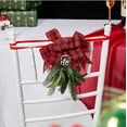 thumbnail image 1 of Fleurs de Dossier de Chaise de Noël Rouges avec Nœud - Décoration d'Allée de Banquet de Vacances pour Chaises, 1 of 6
