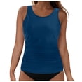 thumbnail image 1 of PMVFHDE Womens Swimwear Tankini Set Summer Solid Color Bikini Top With Swim Shorts Beach Pool Outfit, 1 of 6