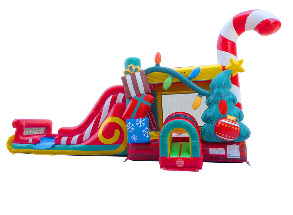TentandTable Mega Dual Lane Inflatable Water Slide Bounce House Combo with Blower, Christmas