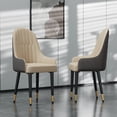 thumbnail image 3 of Wisfor 2PCS Modern Dining Chairs Soft Padded Kitchen Dining Room Sitting Chairs, Light khaki & Grey Color, 3 of 13