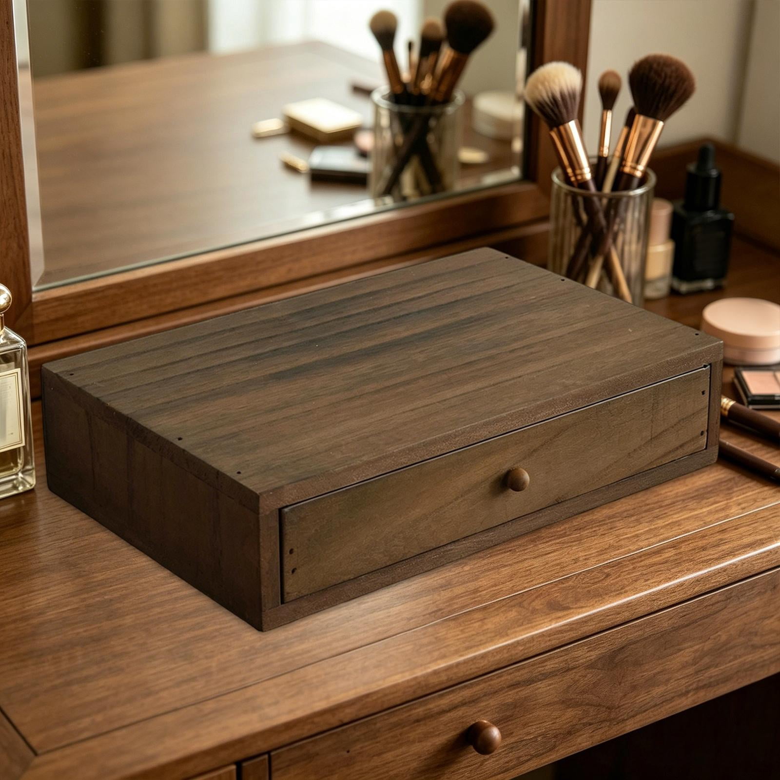 Axioma Wooden Desktop Organizer Creative Monitor Stand Riser for Desk Office Indoor 1 Drawer