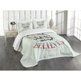 thumbnail image 3 of Ambesonne Fitness Quilted Bedspread Set 3 Pcs, Body and Mind Words Art, Queen Size, Multicolor, 3 of 5