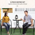 thumbnail image 4 of Outsunny Ensemble de Meubles de Patio 3 Pcs avec 2 Chaises Empilables, Brun, 4 of 10
