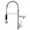 Silver, variant on WSA Spring Kitchen Faucet with Pull Down Sprayer High Arc 360° Swivel Double Spouts Single Handle Single Hole Stainless Steel Kitchen Sink Tap for Farmhouse RV Bar Laundry Sink (Golden)