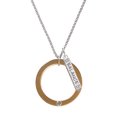 thumbnail image 1 of Delight Jewelry Acrylic 1 1/2" Ring with 4mm Goldtone Crystal Silvertone Balance Bar Charm Necklace, 23", 1 of 4