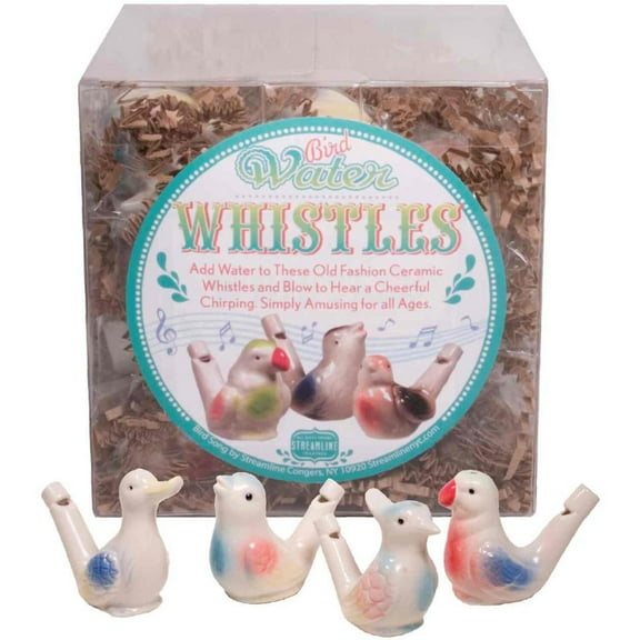 Streamline Imagined Bird Water Whistles, Porcelain, Set of 4
