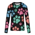 thumbnail image 4 of Lilgiuy Men Casual Round Neck Long Sleeve Pullover Paw 3D Printed T-Shirt Blouse Athletic Relax Tee, 4 of 5
