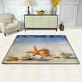 thumbnail image 2 of SKYSONIC 72x48in Sea Shells Sand Tropical Area Rug, Summer White Beach Non-Slip Floor Carpet for Indoor Living Dining Room and Bedroom Area, 2 of 7