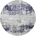 thumbnail image 1 of Ahgly Company Machine Washable Indoor Round Industrial Modern Platinum Silver Gray Area Rugs, 7' Round, 1 of 7