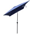thumbnail image 4 of 6 x 9 Ft Patio Outdoor Waterproof Umbrella, Table Market Umbrella with 6 Sturdy Ribs, Crank and Push Button Tilt without Flap for Garden, Backyard, Swimming Pool, Lawn, Deck, Market, Navy Blue, 4 of 7