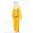 thumbnail image 2 of inhzoy Girls Indian Belly Dance Outfit Crop Top Ruffled Pants Hip Scarf Headscarf Festival Dancewear Yellow-A M, 2 of 7