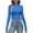 Blue, variant on Naughtyhood Women's Fall Fashion Long Sleeve Stretch Slim Ribbed T-Shirt Blouse Solid Integral Tops Pullover Undershirt Tops Soft Breathable Semi-turtleneck Undershirt Tops
