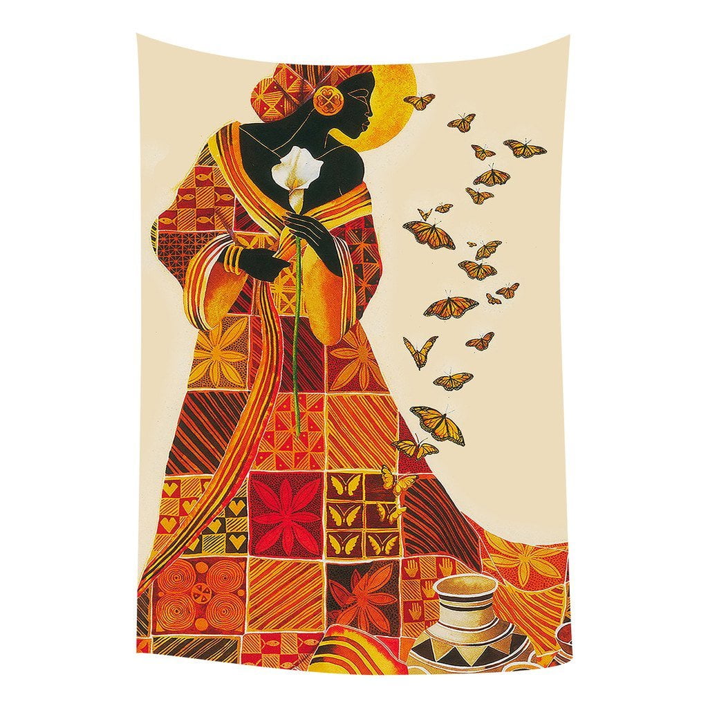 Gckg African Woman Bedroom Living Room Art Wall Hanging Tapestry Size 40x60 Inches
