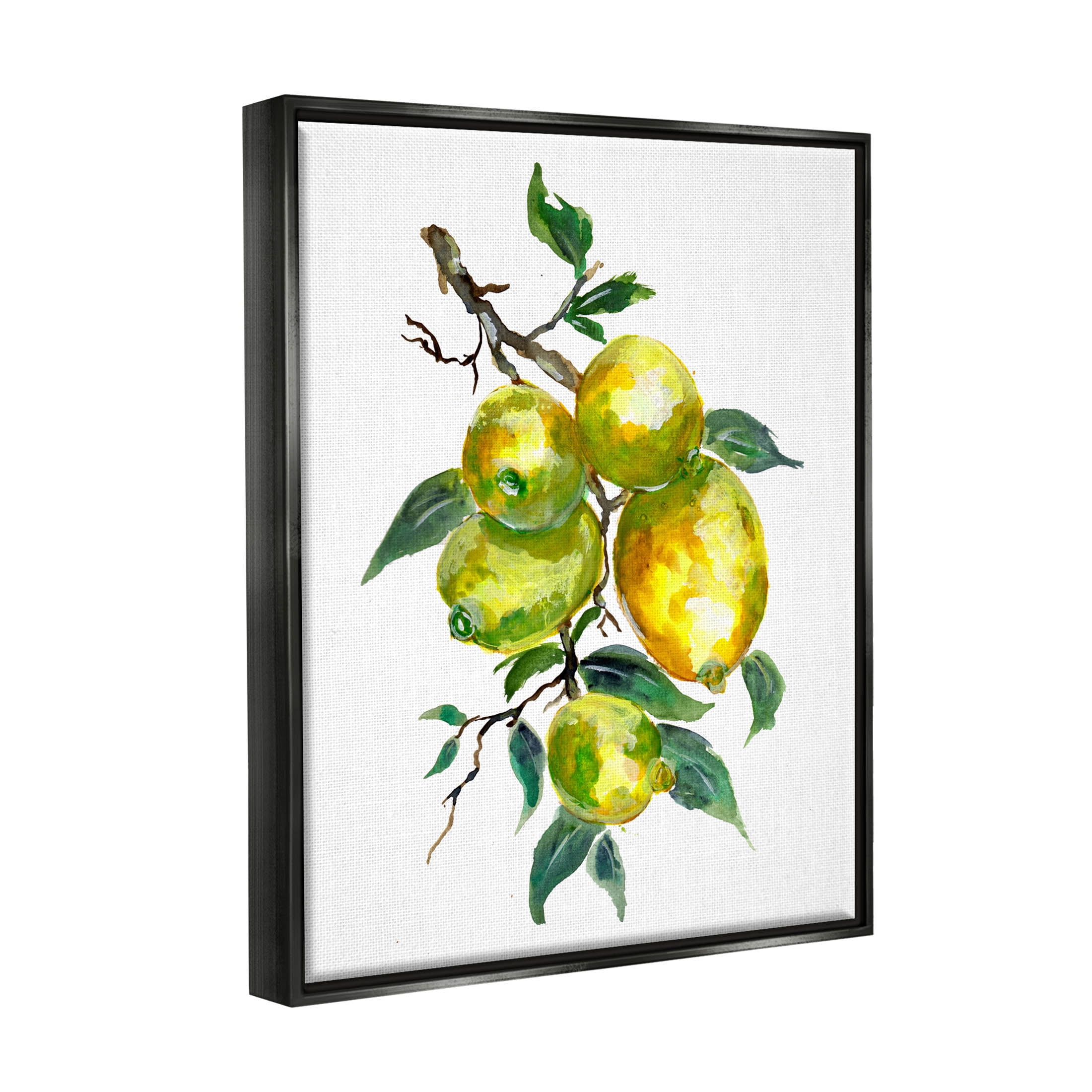 Lemon Citrus Fruit Tree Food & Beverage Graphic Art Jet Black Framed Art Print Wall Art