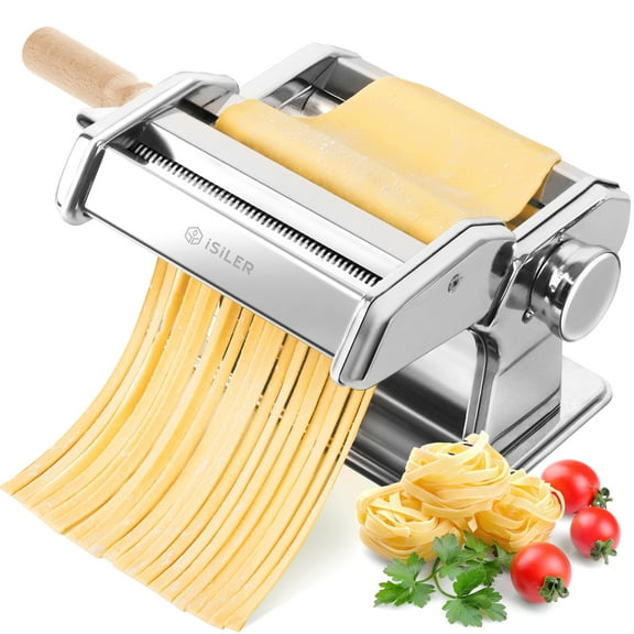 Pasta Machine, iSiLER 9 Adjustable Thickness Settings Pasta Maker 150 Roller Noodles Maker