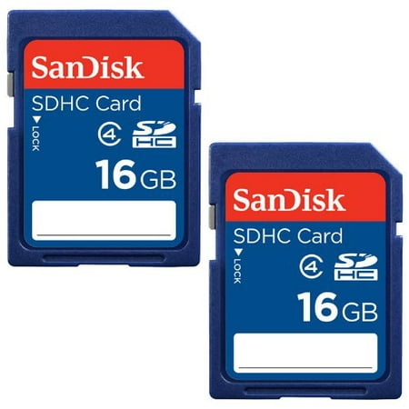 SanDisk 16GB Class 4 SDHC Flash Memory Card - 2 Pack SDSDB2L-016G-B35 Retail