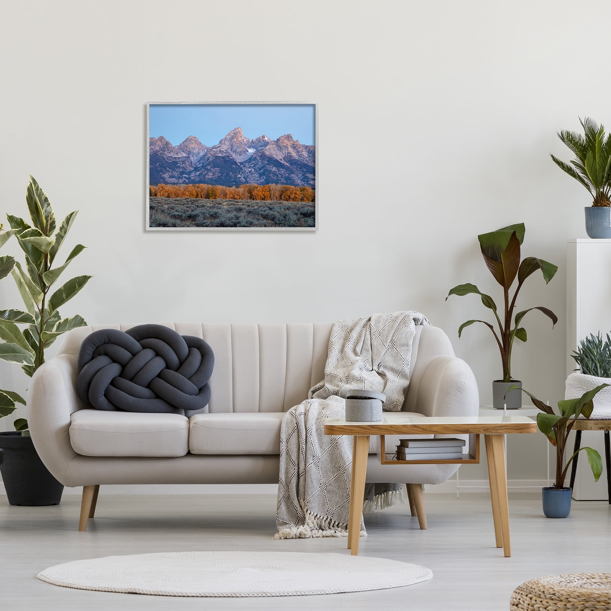 Stupell Industries Mountain Peaks Scenery Landscape Photography Gray Framed Art Print Wall Art, 30 x 24