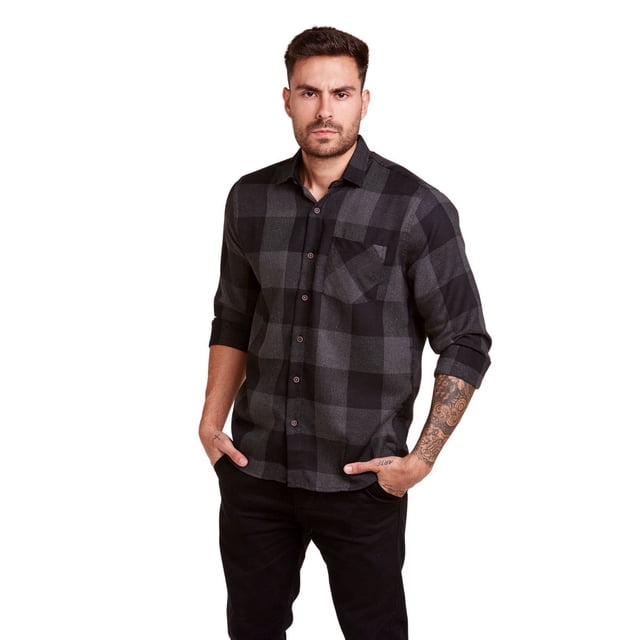 Camisa a cuadros para hombre de talla grande de franela de manga larga PMG GG G1 G2 G3 G4 Deng Xun unisex