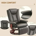 thumbnail image 6 of Demi Bonn 40" Modern RV Recliner, High-Quality PU Leather Swivel Armchair with Footrest for Living Room, Brown, 6 of 11