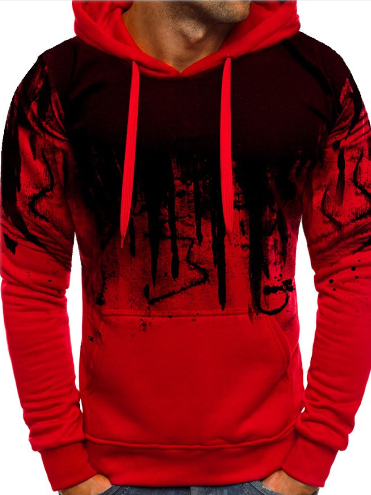 red sweater mens hoodie