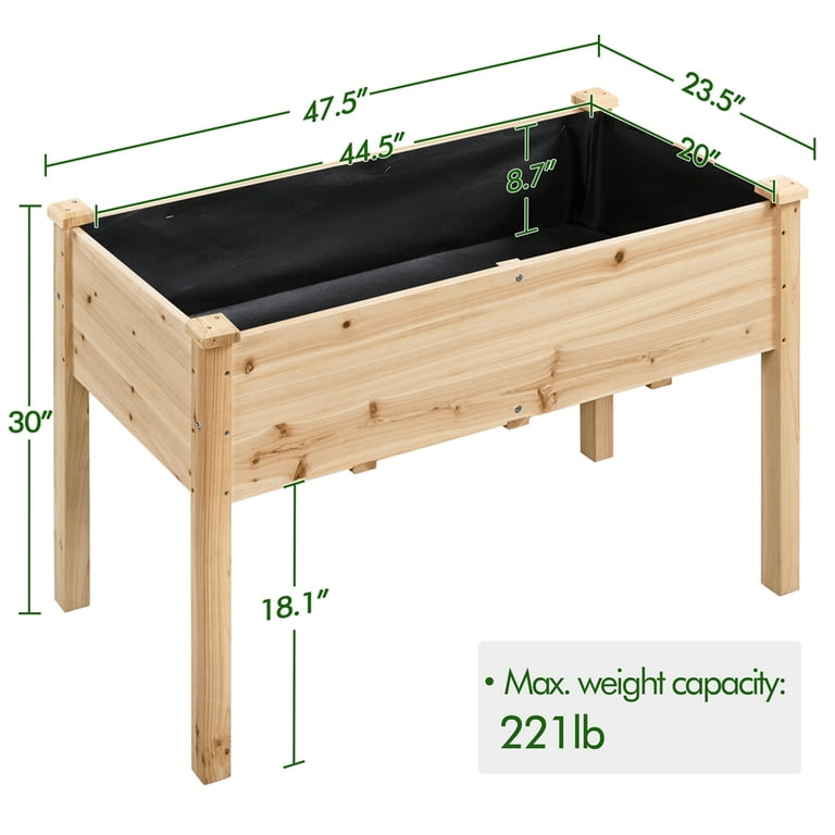 Yaheetech Rectangle Fir Wood Raised Garden Bed photo 8